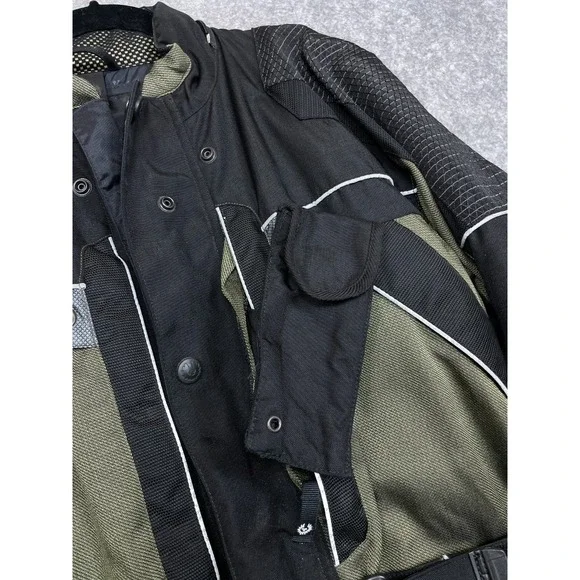 Vintage Belstaff Motorcycle Jacket Green Black Small Cordura Scotchlite Armored